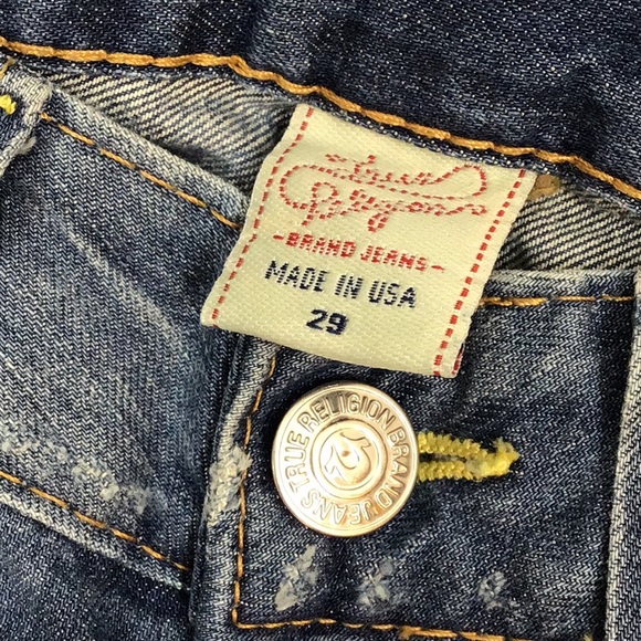 True Religion Bobby distressed wide leg jeans 29 - Picture 9 of 14